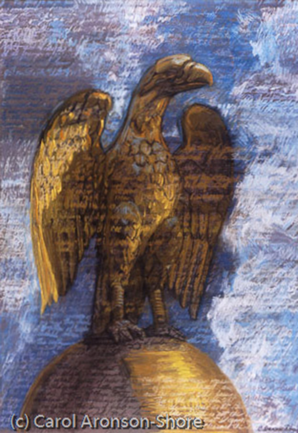 commissioned painting - Live Free or Die - Eagle Statue