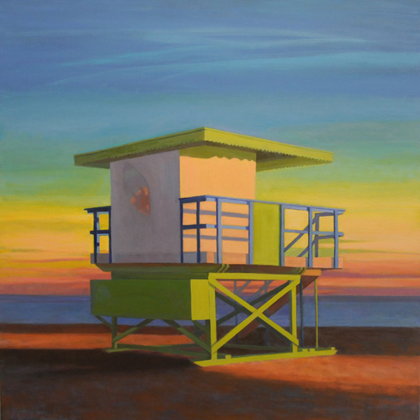 oil painting - Beach Icons Lifeguard Station #2