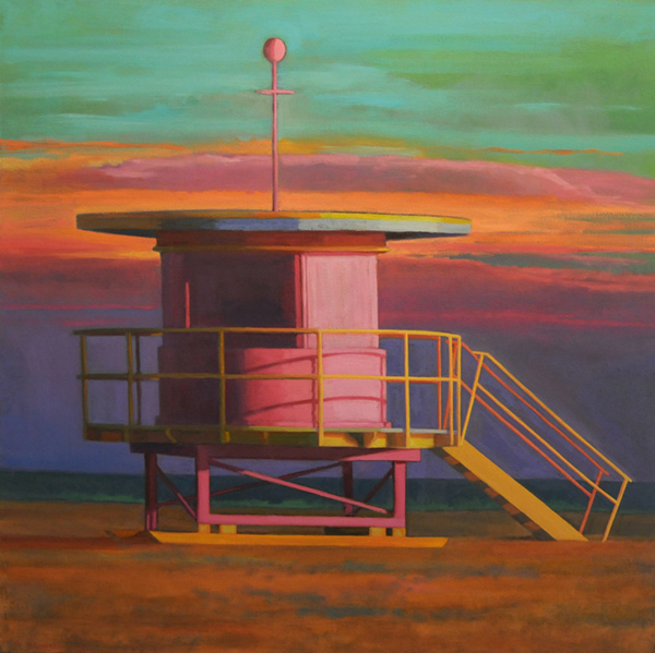 oil painting - Beach Icons Lifeguard Station #1