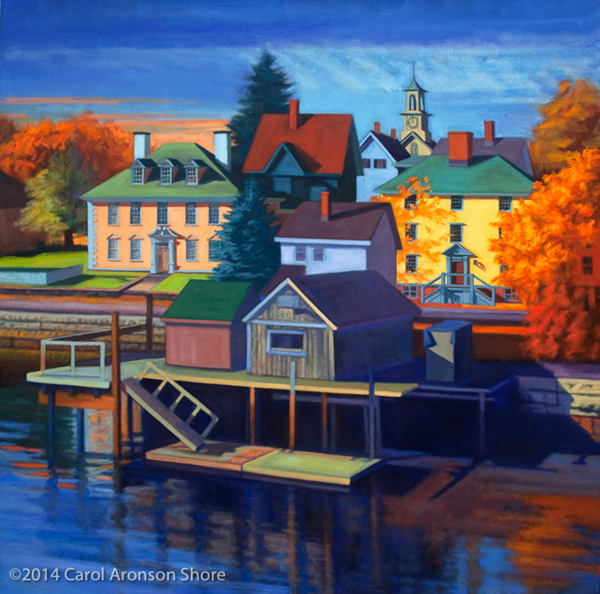 oil painting - Across the Piscataqua in Fall v2