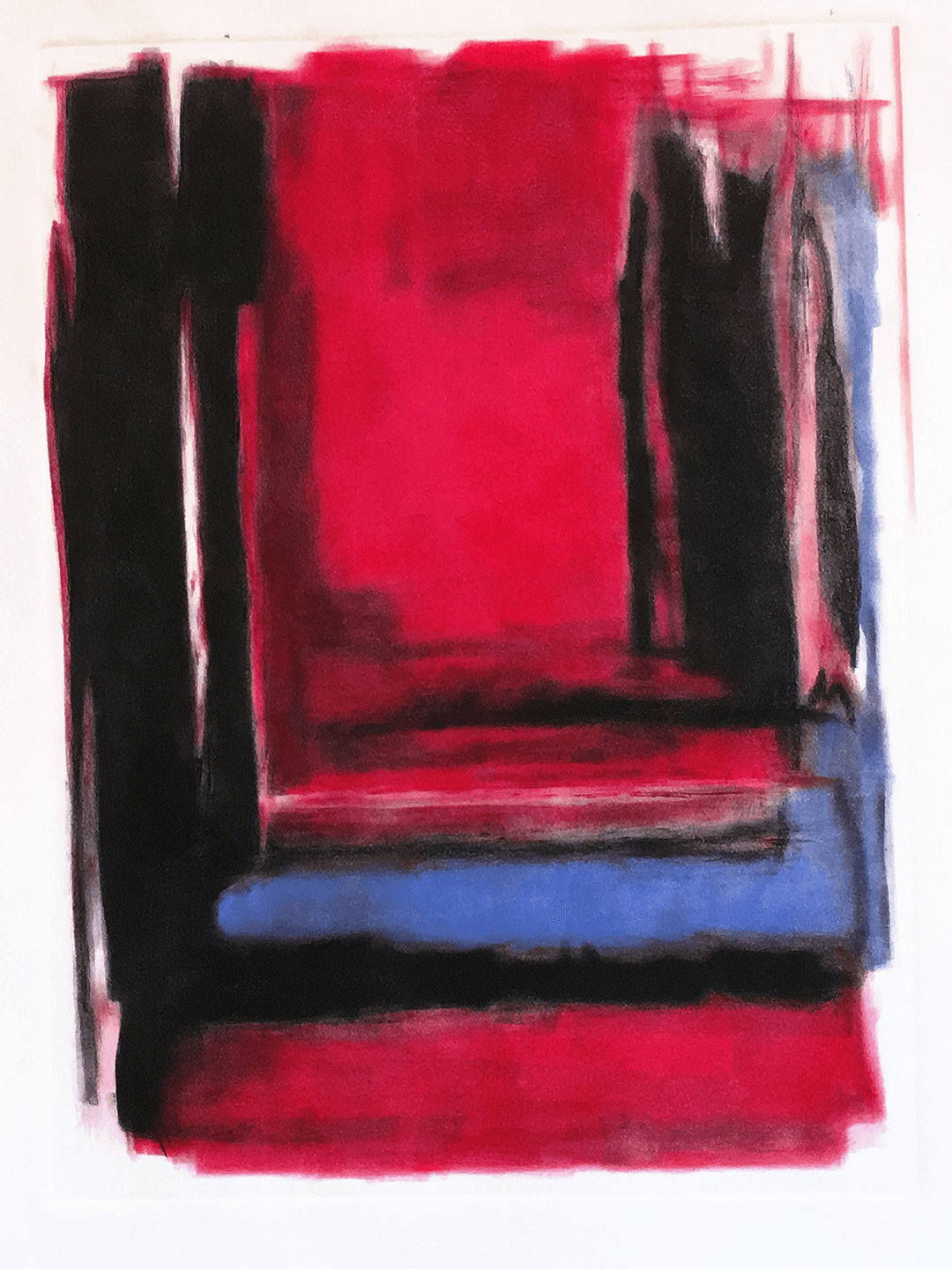 Painted Monotype - Red Light Within