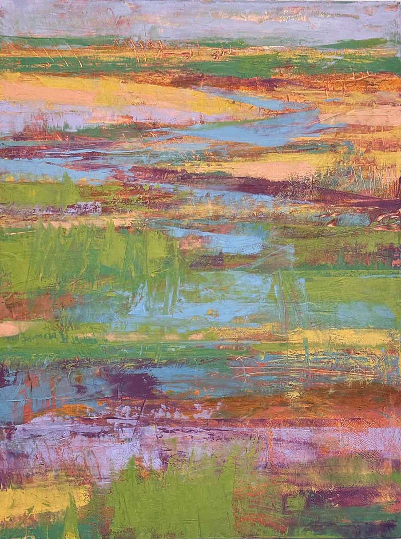 Wetland Marsh - Oil and cold wax on board