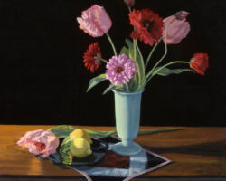 Still Life Painting - Poppies, Tulips And Lemons