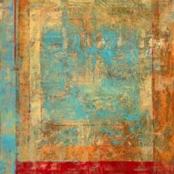 Oil and cold wax on wood ~ 24" x 18" Pentimenti Blue - Oil and cold wax on wood