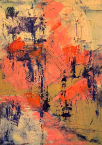 Oil and cold wax on board ~ 16" x 12" Dunes Abstraction #2 - Oil and cold wax on board